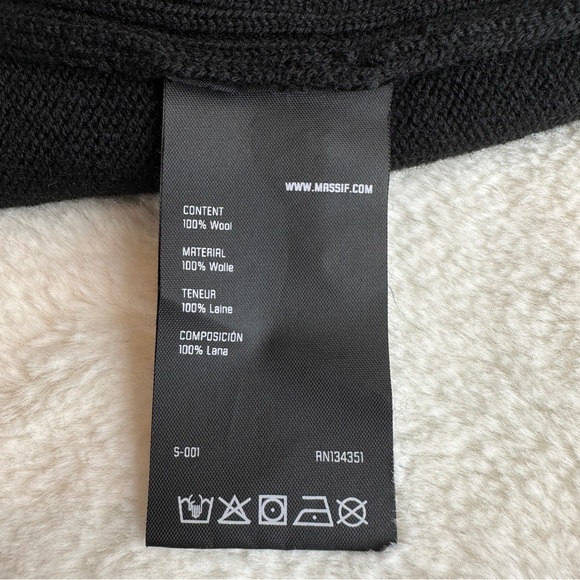 Massif NWOT Wool Black Military Knit Pockets Cardigan XL - Picture 15 of 15